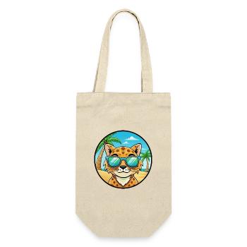 Australische gefleckte Nebelkatzenrasse Cartoon Beach - Geschenkbeutel für Flaschen - Natur - Vorne