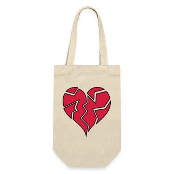 HEARTBROKEN <3 - Geschenkbeutel für Flaschen - Natur - Vorne