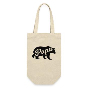 Vater Bär – Geschenk für Väter - Geschenkbeutel für Flaschen - Natur - Vorne