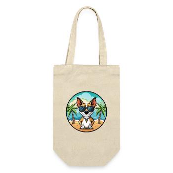 Decker Rat Terrier Hunderasse Cartoon Sonnenbrille - Geschenkbeutel für Flaschen - Natur - Vorne