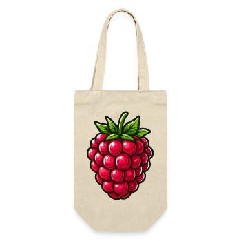 Himbeere, Obst - Geschenkbeutel für Flaschen - Natur - Vorne