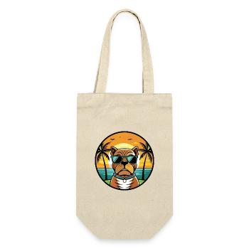 Bordeauxdogge Hunderasse Cartoon Sonnenbrille Strand - Geschenkbeutel für Flaschen - Natur - Vorne