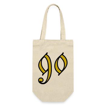 90. 90 ANS. 90e ANNIVERSAIRE. ANNIVERSAIRE 90 ANS. - Sac à bouteille - nature - Devant