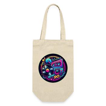 Logo rétro des années 90 - Sac à bouteille - nature - Devant