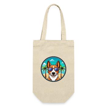 Basenji Hunderasse Cartoon Sonnenbrille Strand - Geschenkbeutel für Flaschen - Natur - Vorne