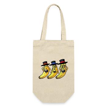 Banane lustig witzig spaßig Bananen Obst Frucht - Geschenkbeutel für Flaschen - Natur - Vorne