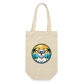 Dogue Argentino Chien Race Dessin Animé Lunettes De Soleil Plage - Sac à bouteille - nature - Devant