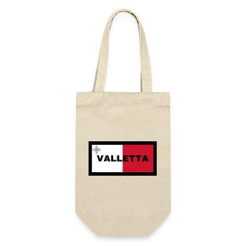 Valletta City in Malta Flagge - Geschenkbeutel für Flaschen - Natur - Vorne