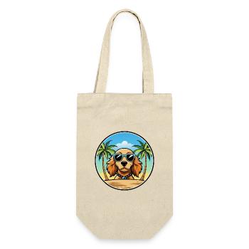 Norfolk Spaniel Hunderasse Cartoon Sonnenbrille Strand - Geschenkbeutel für Flaschen - Natur - Vorne