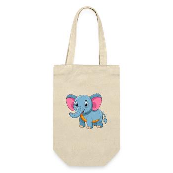 Elephant Cute Mascot Cartoon Character Kawaii - Gift Bag for Bottles - nature - Front