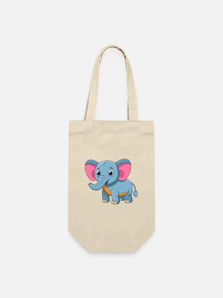 Éléphant Mignon Mascotte Personnage De Dessin Animé Kawaii - Sac à bouteille - nature