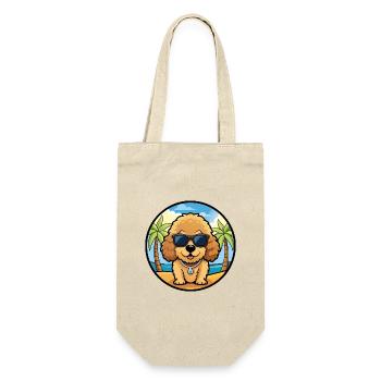 Spielzeug Pudel Hund Rasse Cartoon Sonnenbrille Strand - Geschenkbeutel für Flaschen - Natur - Vorne