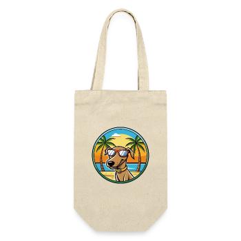 Plott Hound Hund Rasse Cartoon Sonnenbrille Strand - Geschenkbeutel für Flaschen - Natur - Vorne
