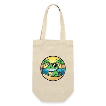 Lézard Drôle Dessin Animé Plage D’été Lunettes De Soleil Cool - Sac à bouteille - nature - Devant
