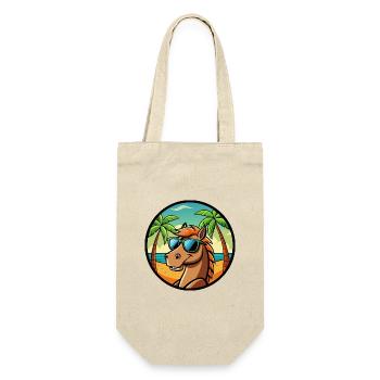 Cheval Drôle Dessin Animé Plage D’été Lunettes De Soleil Cool - Sac à bouteille - nature - Devant