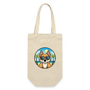 Chilenische Foxterrier Hunderasse Cartoon Sonnenbrille - Geschenkbeutel für Flaschen - Natur - Vorne