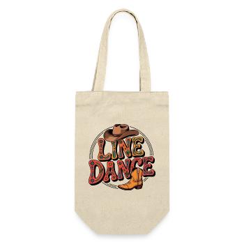 Line Dance mein Hobby - meine Passion - mein Ding - Geschenkbeutel für Flaschen - Natur - Vorne