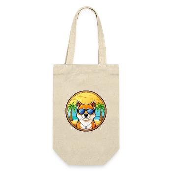 Shih Poo Hunderasse Cartoon Sonnenbrille Strand - Geschenkbeutel für Flaschen - Natur - Vorne
