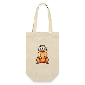 Gopher Buntes Aquarell Cartoon Kawaii Tier - Geschenkbeutel für Flaschen - Natur - Vorne