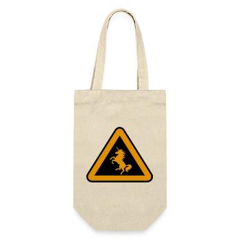Achtung Einhorn, Gefahr - Geschenkbeutel für Flaschen - Natur - Vorne