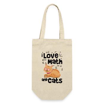 Mathe und Katzen - Geschenkbeutel für Flaschen - Natur - Vorne