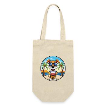 Französische Tricolor Hound Rasse Cartoon Sonnenbrille - Geschenkbeutel für Flaschen - Natur - Vorne