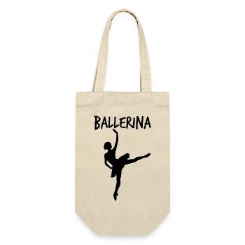 Ballerina Tänzerin - Geschenkbeutel für Flaschen - Natur - Vorne