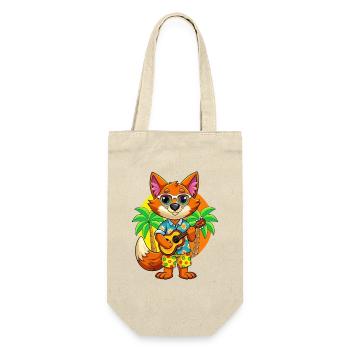 Lustige Fuchs Cartoon Sommer Strand Sonnenbrille Gitarre - Geschenkbeutel für Flaschen - Natur - Vorne