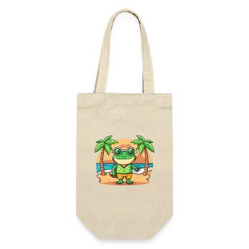 Frosch Lustige Cartoon Sommer Strand Sonnenbrille - Geschenkbeutel für Flaschen - Natur - Vorne