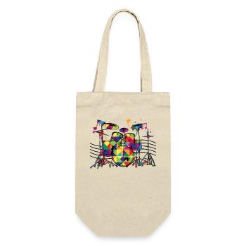 Geometrisch Neon-Drumset - Geschenkbeutel für Flaschen - Natur - Vorne