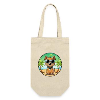 Teddy Roosevelt Terrier Race Chien Dessin Animé Plage - Sac à bouteille - nature - Devant