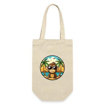 Singe Drôle Dessin Animé Plage D’été Lunettes De Soleil Cool - Sac à bouteille - nature - Devant