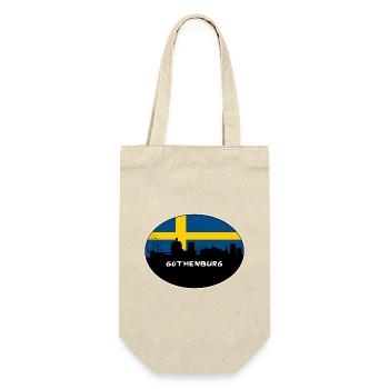 Göteborg Schweden Flagge Skyline Silhouette Reisen - Geschenkbeutel für Flaschen - Natur - Vorne