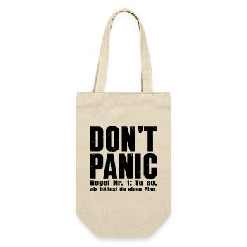 "DON'T PANIC" – The cult shirt - Gift Bag for Bottles - nature - Front