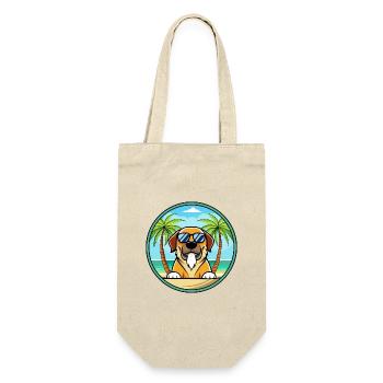 Spanische Dogge Hund Rasse Cartoon Sonnenbrille Strand - Geschenkbeutel für Flaschen - Natur - Vorne