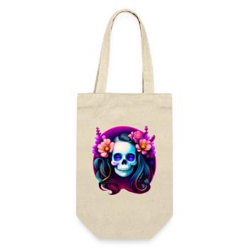 Dame du Crâne Mystique aux Fleurs – Néon Gothique - Sac à bouteille - nature - Devant
