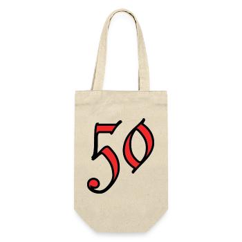 50. 50 ANS. 50e ANNIVERSAIRE. ANNIVERSAIRE 50 ANS. - Sac à bouteille - nature - Devant