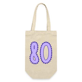 80. 80 ANS. 80e ANNIVERSAIRE. ANNIVERSAIRE 80 ANS. - Sac à bouteille - nature - Devant