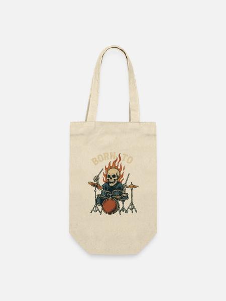Born To Drum - Geschenkbeutel für Flaschen - Natur