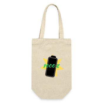 1000% Energie - Geschenkbeutel für Flaschen - Natur - Vorne