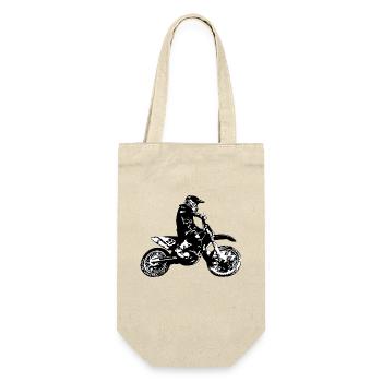 mx motorradfahrer - Geschenkbeutel für Flaschen - Natur - Vorne