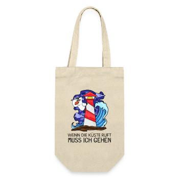 Wenn die Küste ruft Nordsee Leuchtturm - Geschenkbeutel für Flaschen - Natur - Vorne