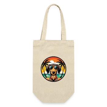 Teckel de Westphalie Race De Chien Dessin Animé Plage - Sac à bouteille - nature - Devant