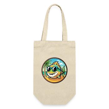 Fisch Lustige Cartoon Sommer Strand Sonnenbrille Aufkleber - Geschenkbeutel für Flaschen - Natur - Vorne