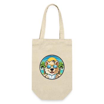 Bolognese Chien Race Dessin Animé Lunettes De Soleil Plage - Sac à bouteille - nature - Devant