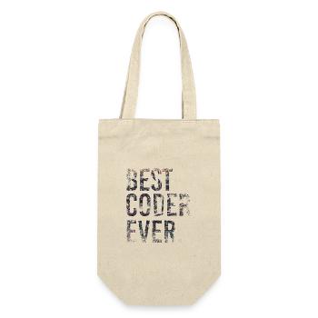 Best Coder Ever Coding - Geschenkbeutel für Flaschen - Natur - Vorne