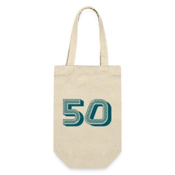 50. 50 YEARS. 50th ANNIVERSARY. 50TH ANNIVERSARY. - Gift Bag for Bottles - nature - Front