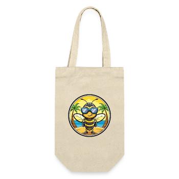 Biene Lustige Cartoon Sommer Strand Sonnenbrille Aufkleber - Geschenkbeutel für Flaschen - Natur - Vorne
