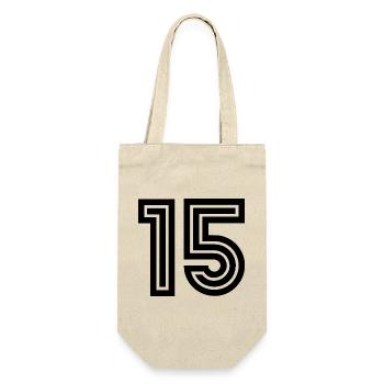 15. 15 ANS. 15e ANNIVERSAIRE. ANNIVERSAIRE 15 ANS. - Sac à bouteille - nature - Devant