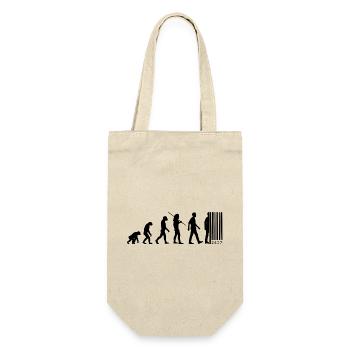 Evolution Barcode - Vom Affen zum Strichcode - Geschenkbeutel für Flaschen - Natur - Vorne